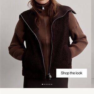 Varley Women's Aspen Gilet Sherpa Vest in coffee bean- NWT, size small